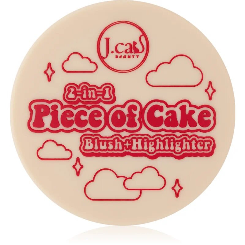 J.Cat Beauty 2 In 1 Piece Of Cake tvářenka s rozjasňovačem odstín 103 McFlirty 12.1 g