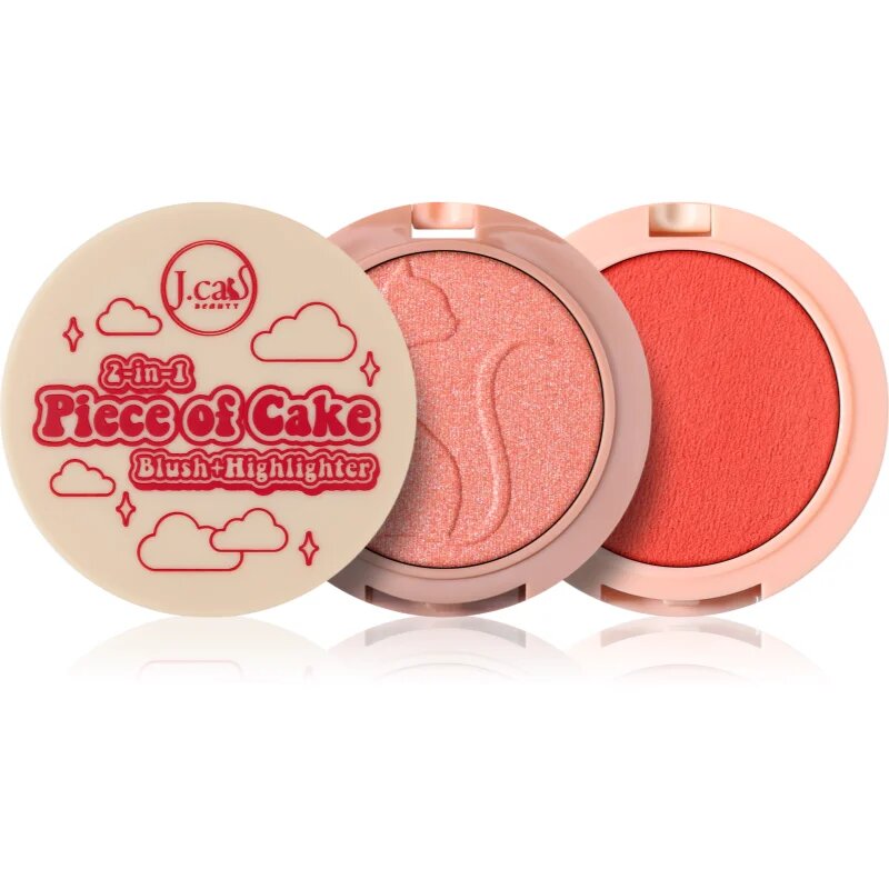 J.Cat Beauty 2 In 1 Piece Of Cake tvářenka s rozjasňovačem odstín 106 See You Tomato 12.1 g