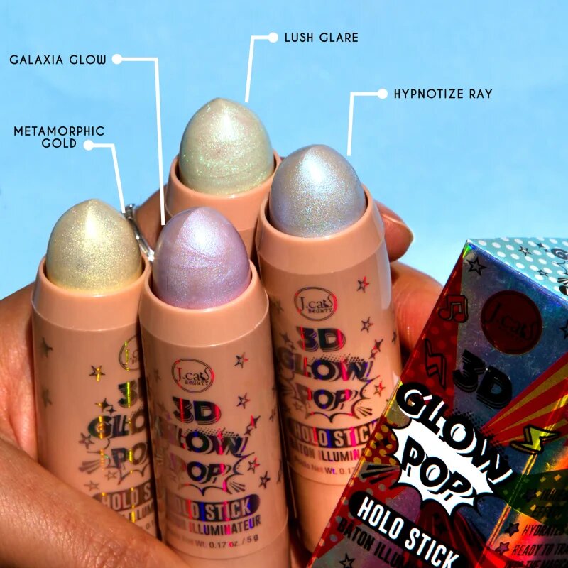 J.Cat Beauty 3D Glow Pop rozjasňující tyčinka odstín 103 Lush Glare 5 g