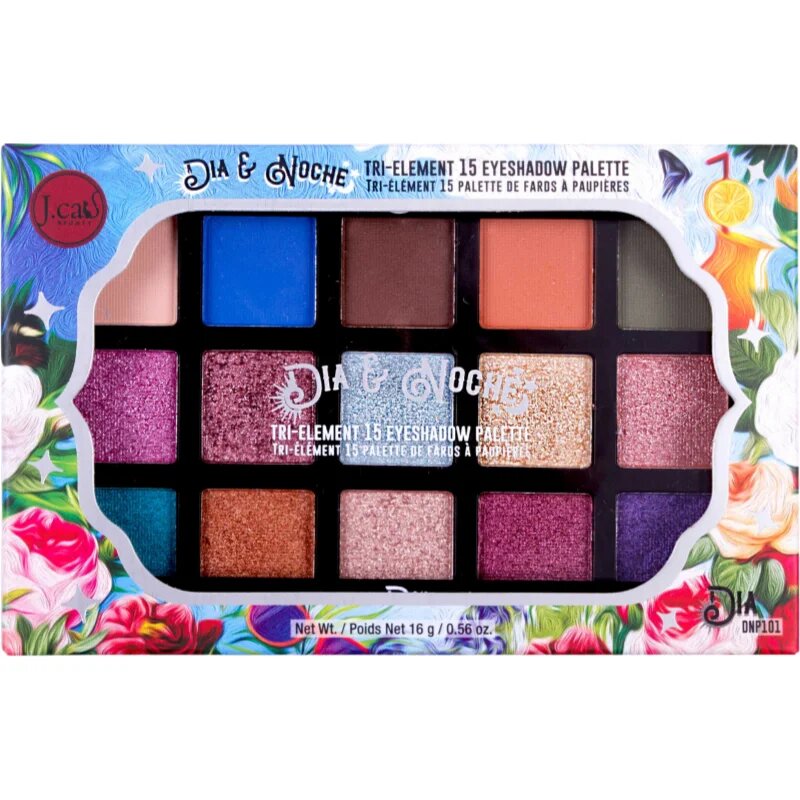 J.Cat Beauty Dia & Noche paletka očních stínů odstín 101 Dia 16 g