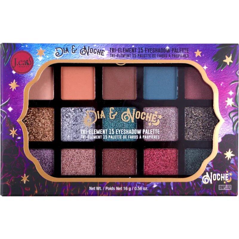 J.Cat Beauty Dia & Noche paletka očních stínů odstín 102 Noche 16 g