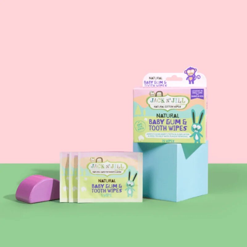 Jack N’ Jill Natural vlhčené ubrousky pro ochranu zubů a dásní 25 ks