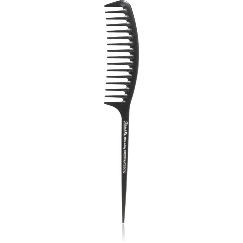 Janeke Carbon Fibre Fashion Comb with a long tail and wavy frame hřeben na vlasy 215 x 3 cm 1 ks