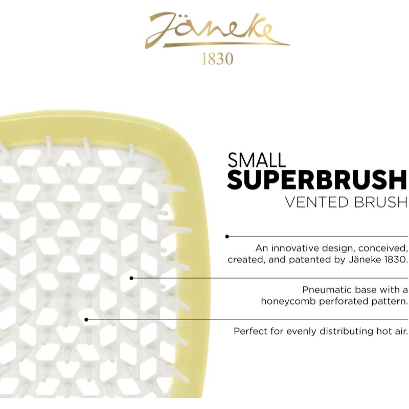 Janeke The Original SuperBrush Small malý plochý kartáč na vlasy Yellow 1 ks