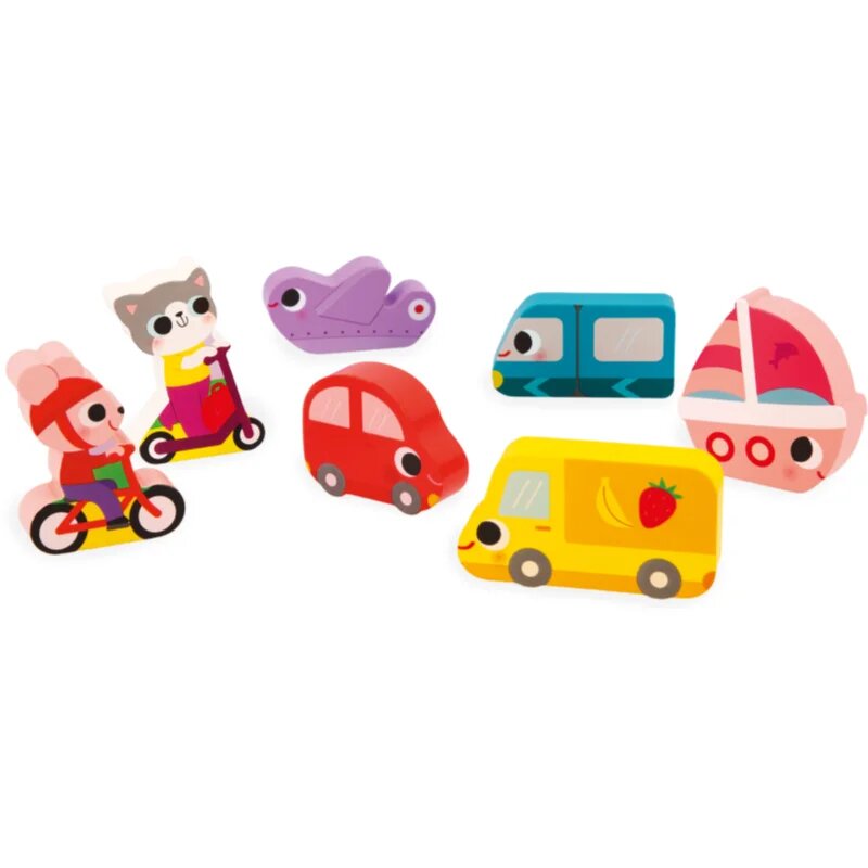 Janod Chunky Puzzle Vehicles aktivity vkládačka 18m+ 7 ks