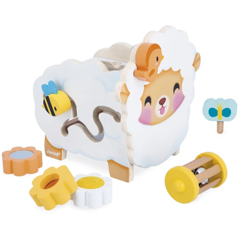Janod Multi-Activity Sheep aktivity hračka ze dřeva 12m+ 1 ks