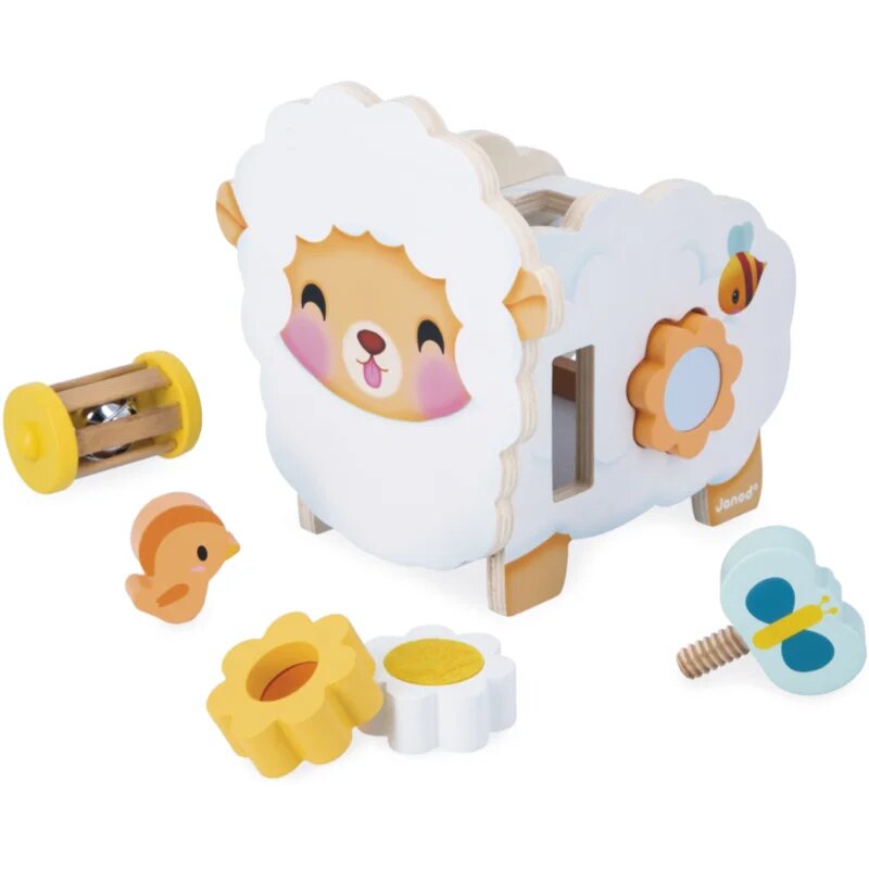 Janod Multi-Activity Sheep aktivity hračka ze dřeva 12m+ 1 ks