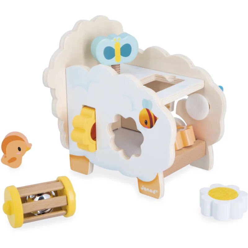 Janod Multi-Activity Sheep aktivity hračka ze dřeva 12m+ 1 ks