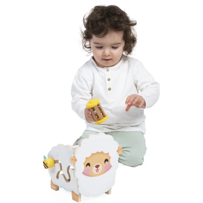 Janod Multi-Activity Sheep aktivity hračka ze dřeva 12m+ 1 ks