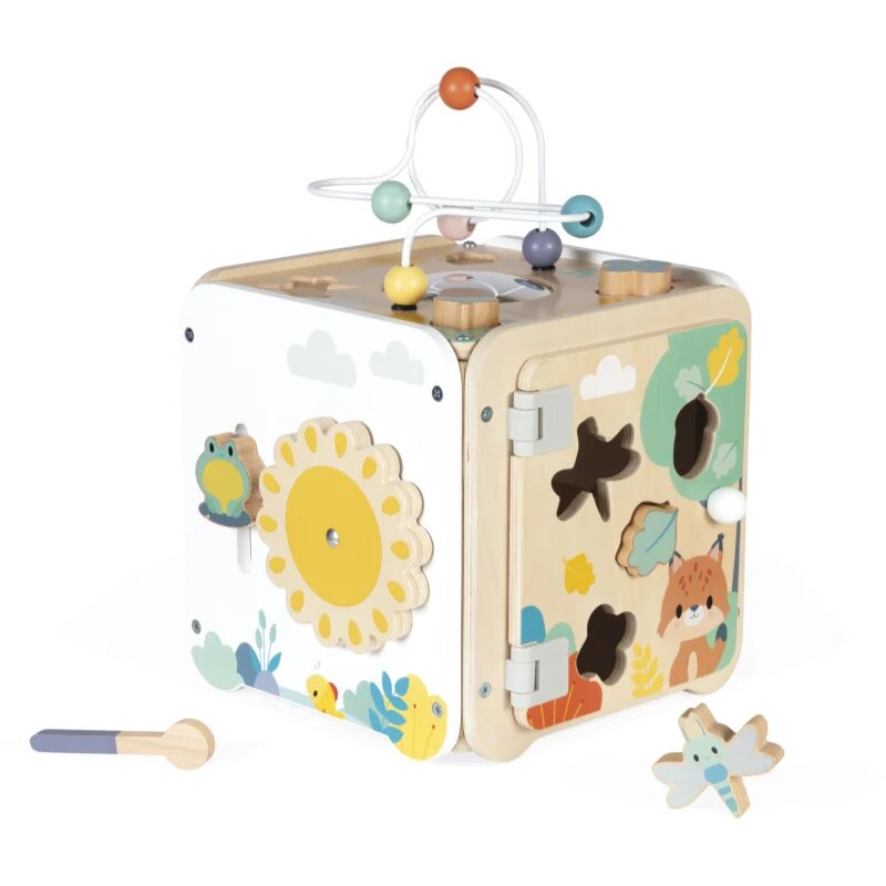 Janod Pure Activity Cube aktivity hračka 18m+ 1 ks