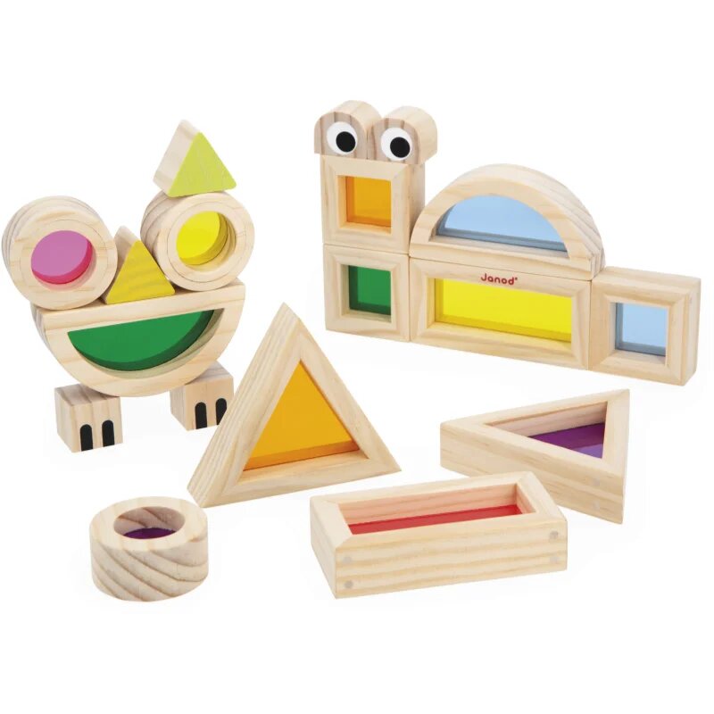 Janod Sensory Game Translucent Blocks aktivity hračka 12m+ 12 ks