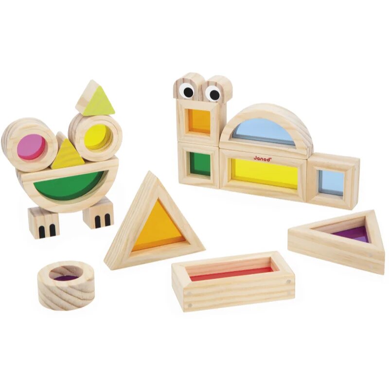 Janod Sensory Game Translucent Blocks aktivity hračka 12m+ 12 ks