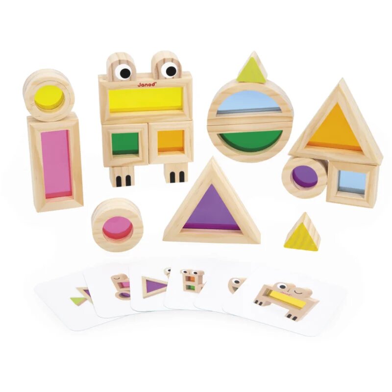 Janod Sensory Game Translucent Blocks aktivity hračka 12m+ 12 ks
