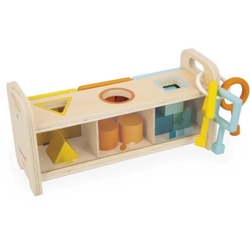 Janod Shape Sorter Box with Keys aktivity vkládačka 18m+ 1 ks