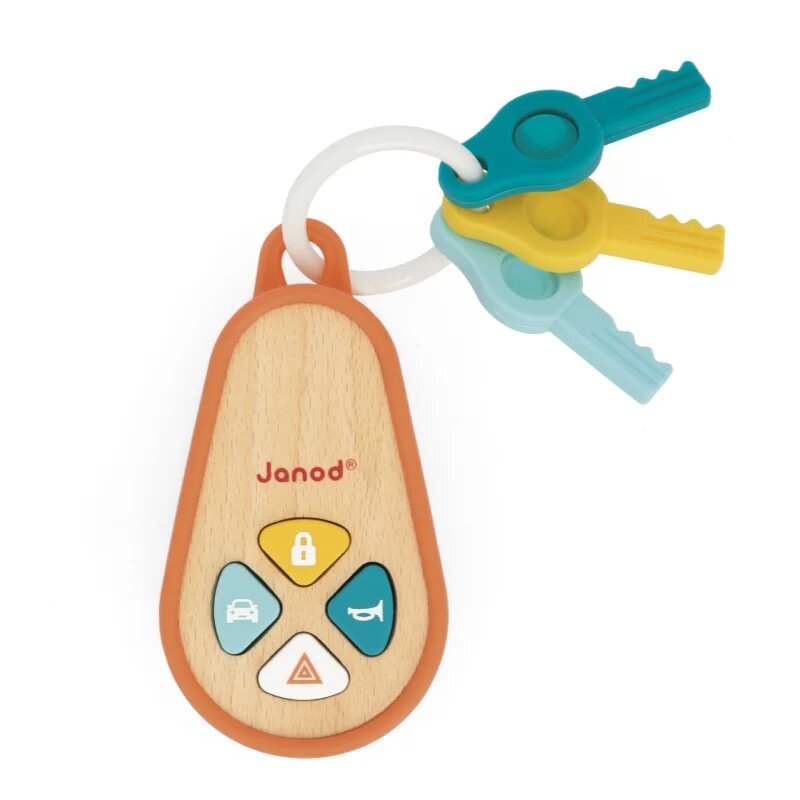 Janod Sounding Keychain aktivity hračka ze dřeva 18m+ 1 ks