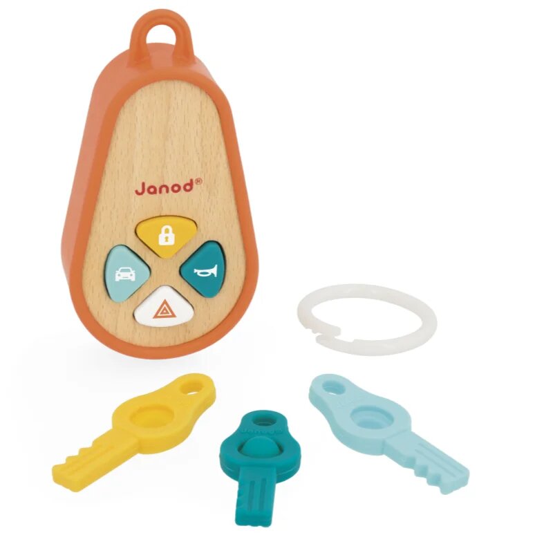 Janod Sounding Keychain aktivity hračka ze dřeva 18m+ 1 ks