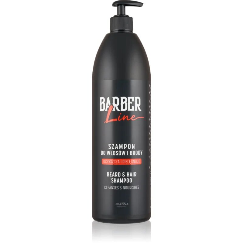 Joanna Barber Line Beard and Hair Shampoo šampon na vlasy a vousy pro muže 1000 ml