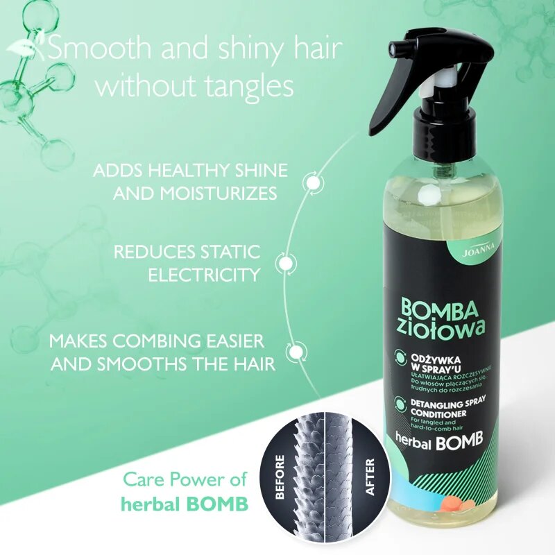 Joanna Herbal Bomb Detangling Spray Conditioner sprej pro snadné rozčesání vlasů 300 ml