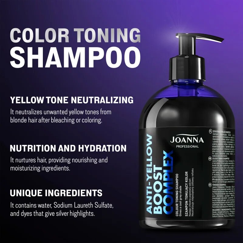 Joanna Professional Color Boost Complex revitalizační šampon pro blond a šedivé vlasy 500 g