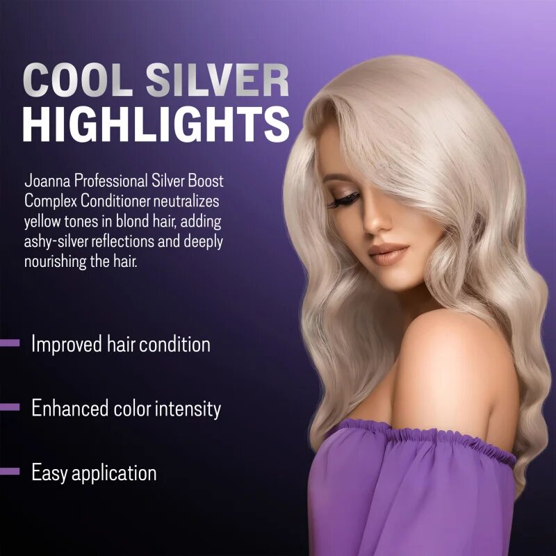 Joanna Silver Boost Complex fialový kondicionér neutralizující žluté tóny 500 g