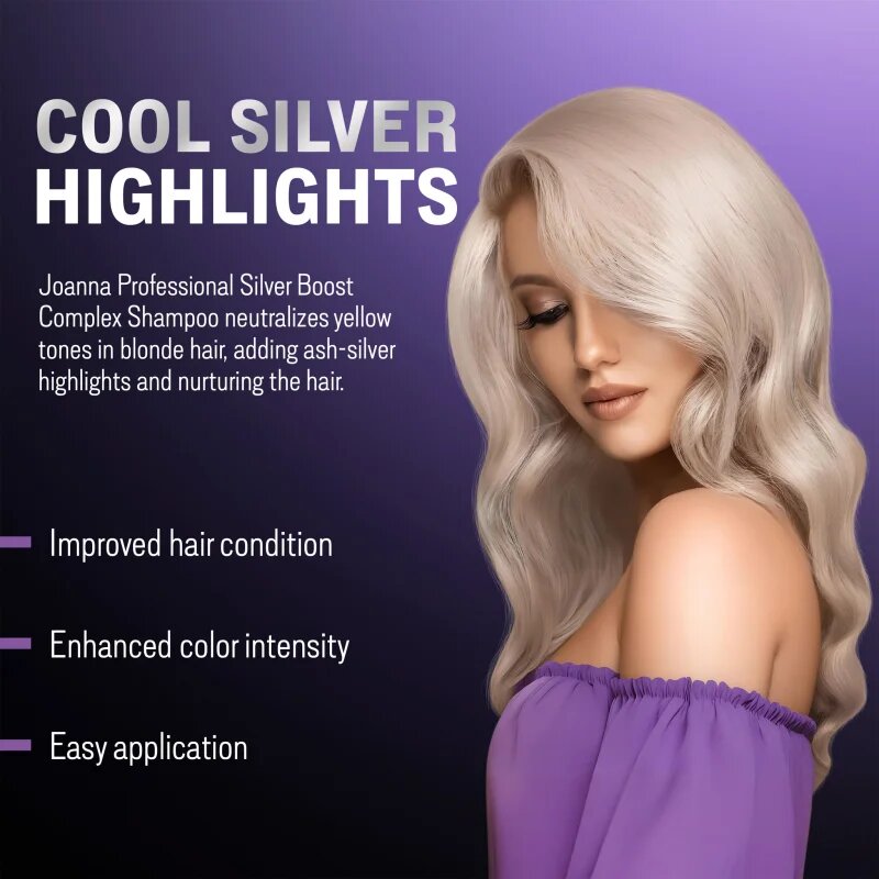 Joanna Silver Boost Complex fialový šampon neutralizující žluté tóny 500 g