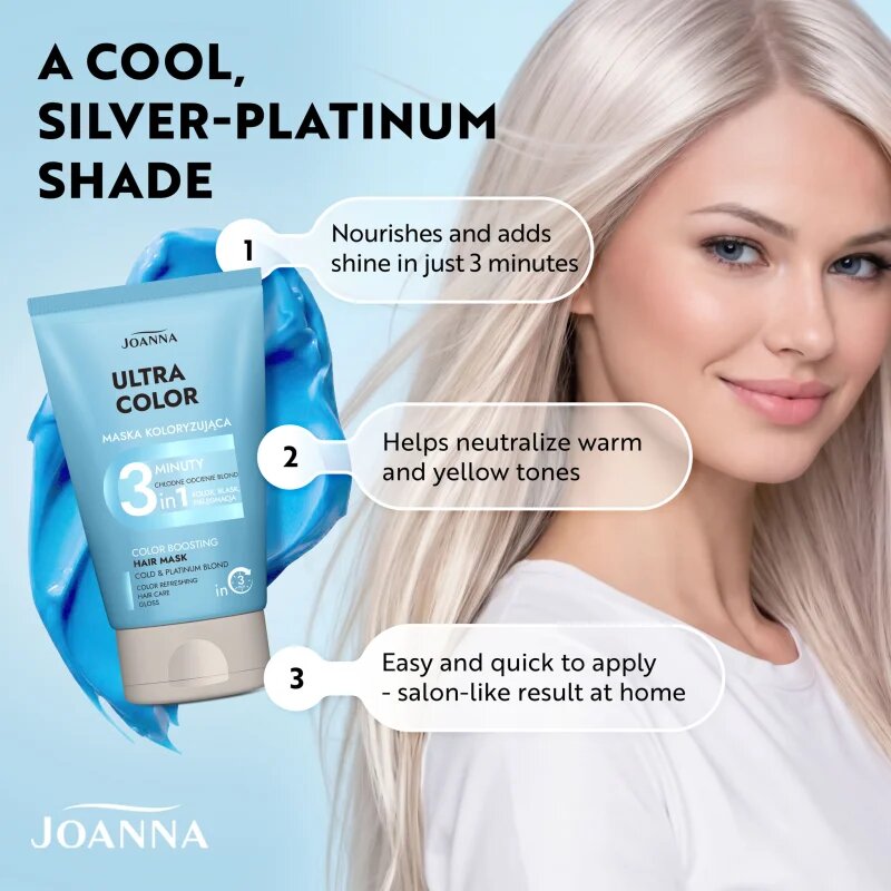 Joanna Ultra Color Cold Platinum Blond Shades 3 Minutes tónovací kondicionér odstín Cold Platinum 100 g