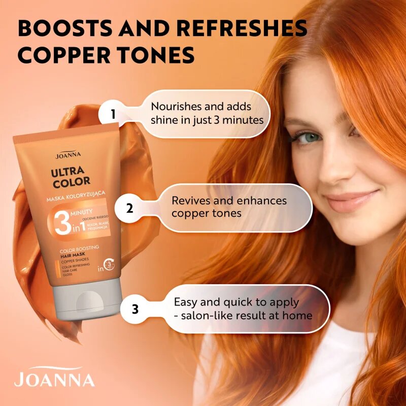 Joanna Ultra Color Cooper Shades 3 Minutes maska na vlasy pro červené odstíny vlasů 100 g