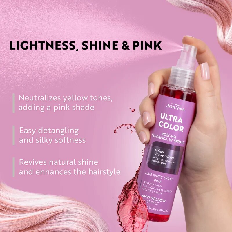 Joanna Ultra Color Hair Rinse Pink Spray tónovací sprej odstín Pink 150 ml