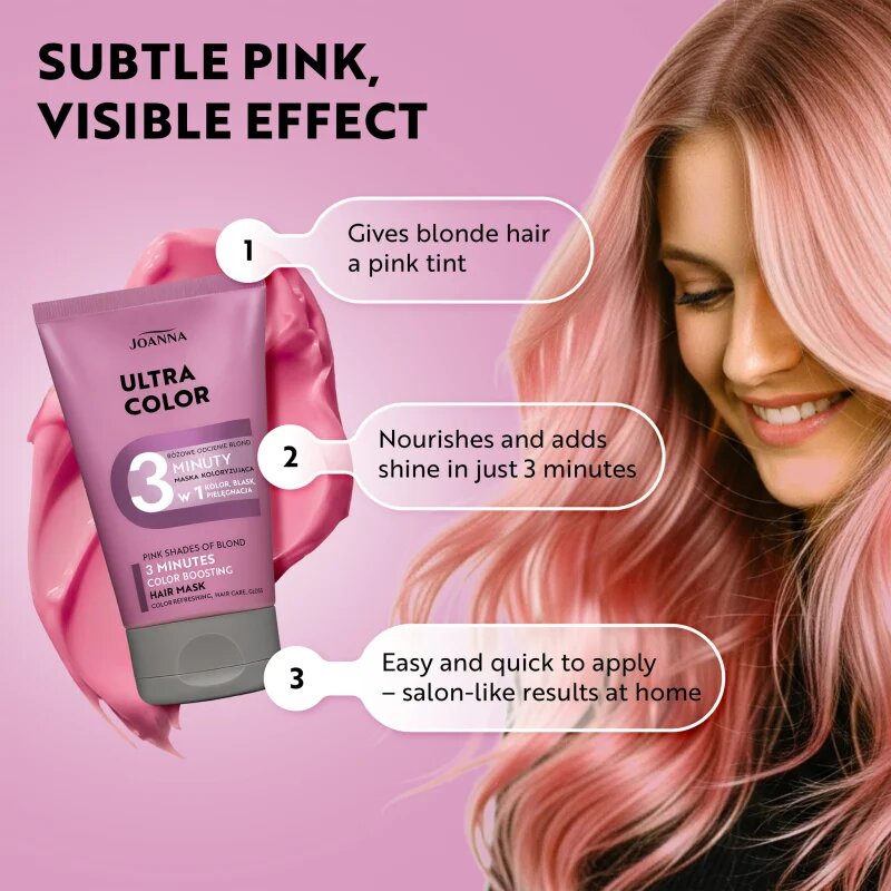 Joanna Ultra Color Pink Shades 3 Minutes tónovací kondicionér odstín Pink 100 ml