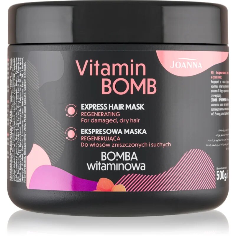 Joanna Vitamin Bomb Express Hair Mask maska pro suché a poškozené vlasy 500 ml