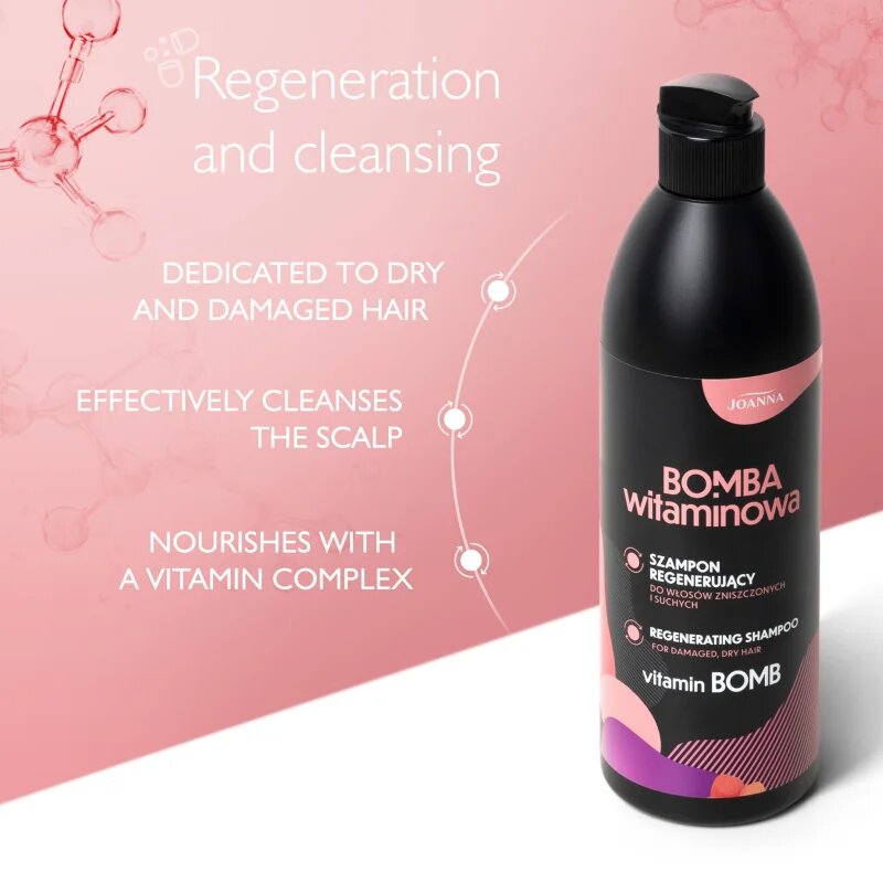 Joanna Vitamin Bomb Regenerating Shampoo regenerační šampon pro suché a poškozené vlasy 500 ml