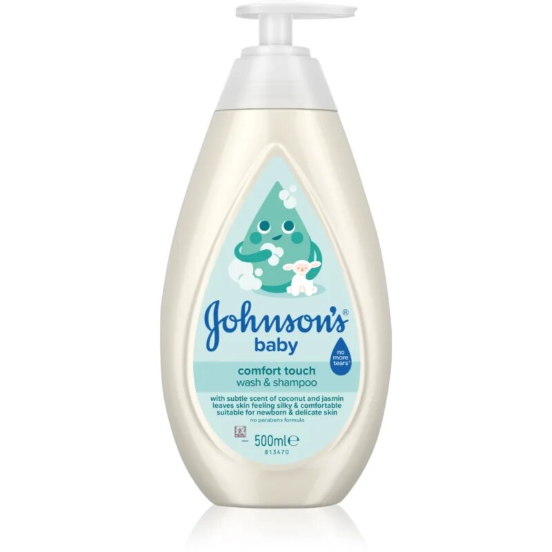 Johnson's® Comfort Touch bublinková koupel a mycí gel 2 v 1 pro děti 500 ml