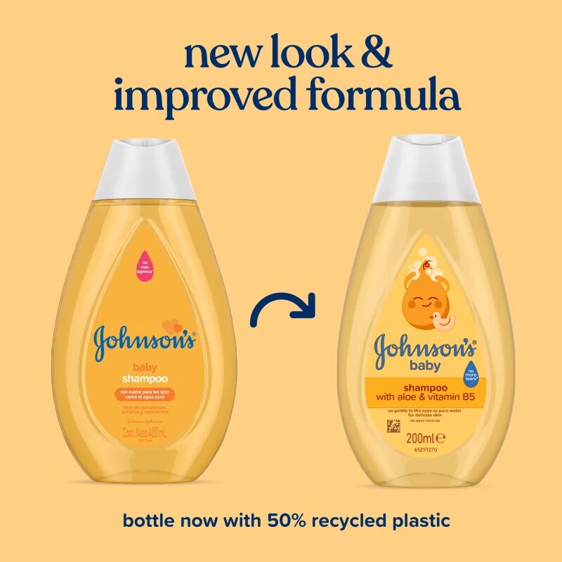 Johnson's® Wash and Bath extra jemný šampon pro děti od narození 200 ml