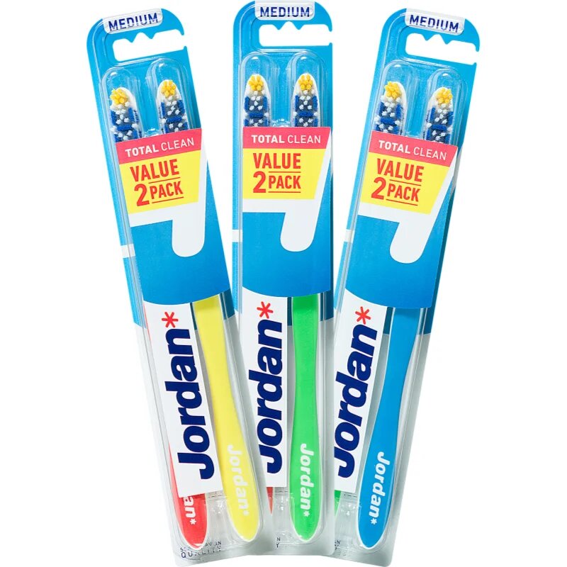 Jordan Total Clean Medium 2 pack zubní kartáček 2 ks