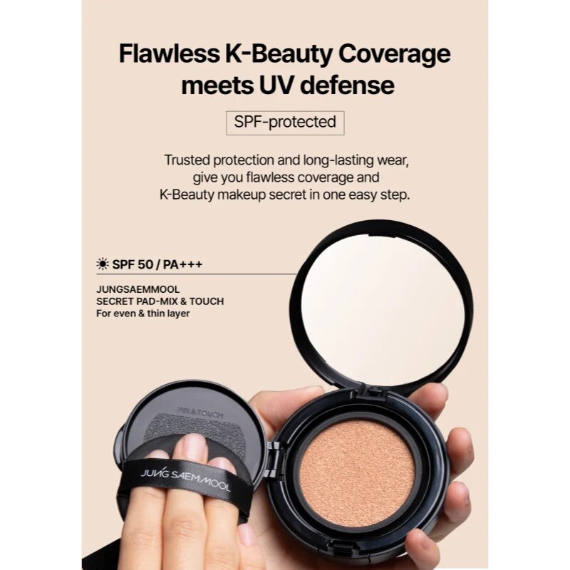 JUNG SAEM MOOL Essential Skin Nuder Cushion rozjasňující make-up – náhradní náplň odstín Medium Deep 14 g