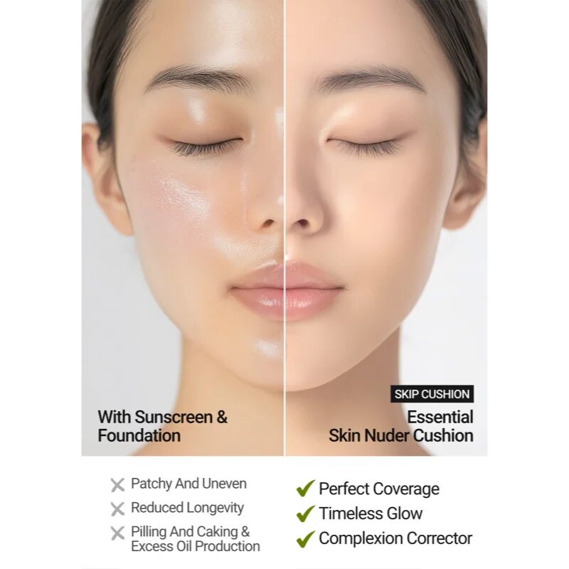 JUNG SAEM MOOL Essential Skin Nuder Cushion rozjasňující make-up – náhradní náplň odstín Medium Deep 14 g