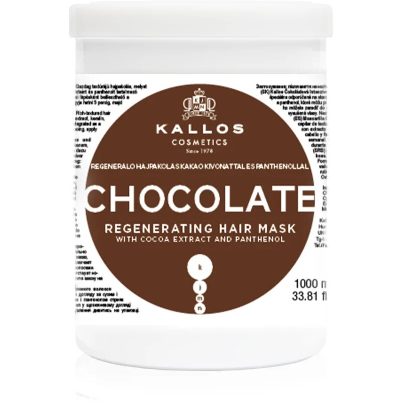Kallos Classic Chocolate regenerační maska pro suché a poškozené vlasy 1000 ml