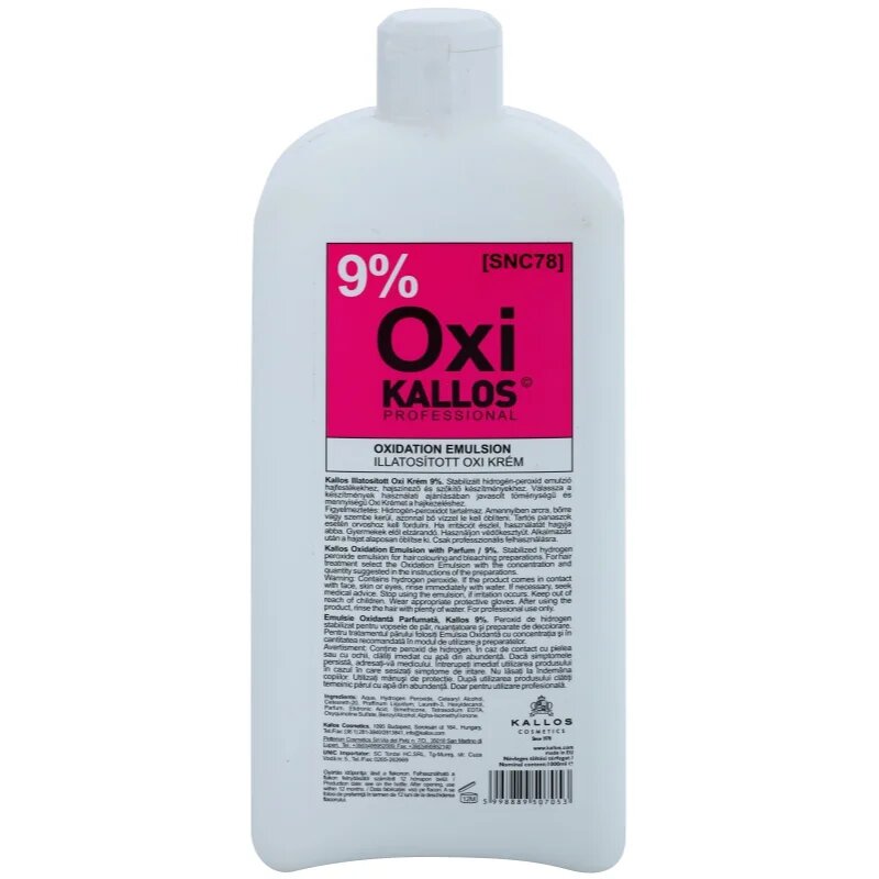 Kallos Classic Oxi krémový peroxid 9% pro profesionální použití 1000 ml