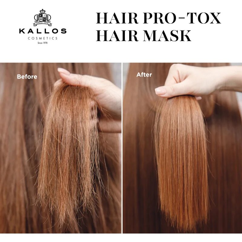 Kallos Hair Pro-Tox maska pro slabé a poškozené vlasy s kokosovým olejem kyselinou hyaluronovou a kolagenem 275 ml
