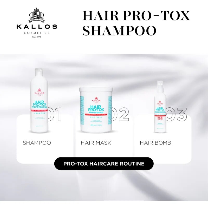Kallos Hair Pro-Tox šampon s keratinem pro suché a poškozené vlasy 500 ml