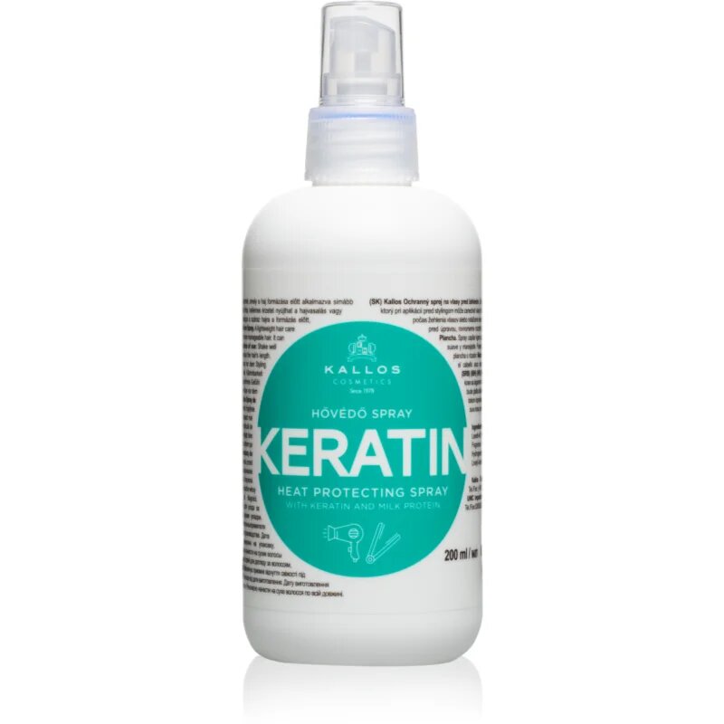 Kallos KJMN Keratin ochranný sprej pro tepelnou úpravu vlasů 200 ml