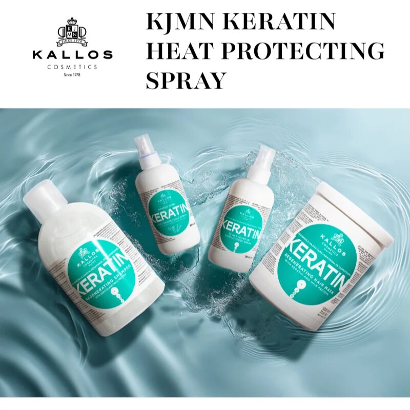 Kallos KJMN Keratin ochranný sprej pro tepelnou úpravu vlasů 200 ml