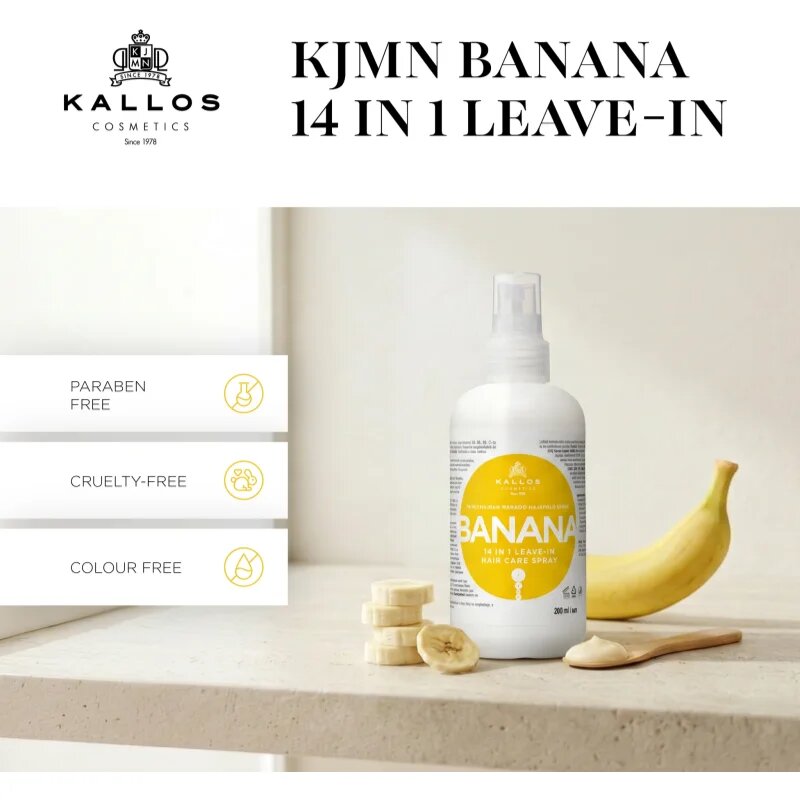 Kallos KJMN Professional Banana bezoplachový sprej na vlasy 200 ml