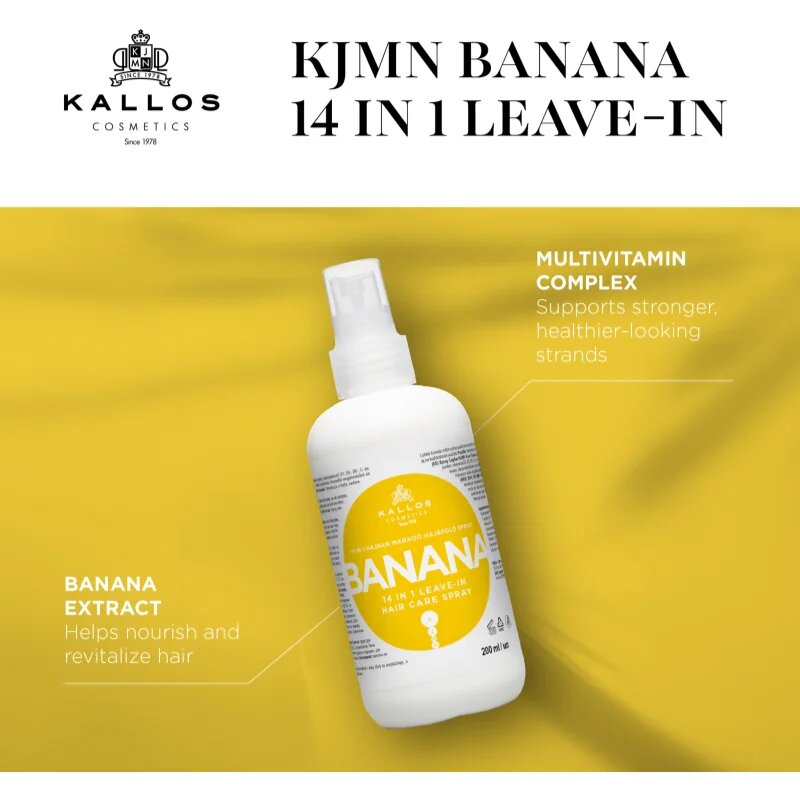 Kallos KJMN Professional Banana bezoplachový sprej na vlasy 200 ml