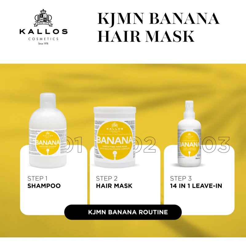 Kallos KJMN Professional Banana posilující maska s multivitamínovým komplexem 1000 ml