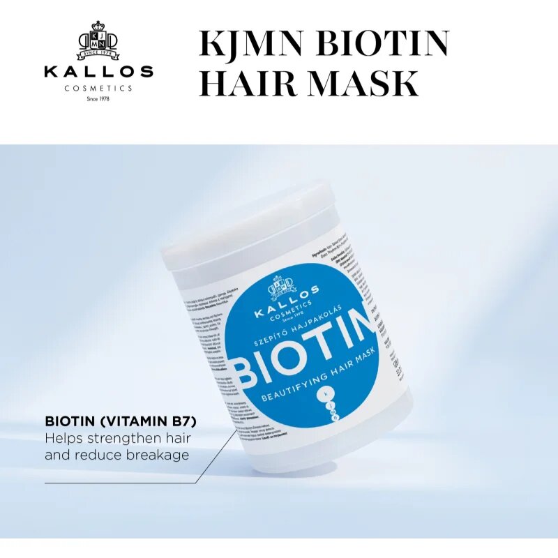 Kallos KJMN Professional Biotin maska pro tenké slabé a lámavé vlasy 1000 ml