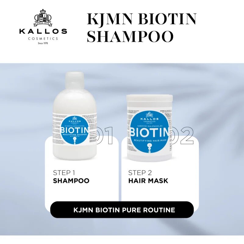 Kallos KJMN Professional Biotin šampon pro tenké slabé a lámavé vlasy 1000 ml