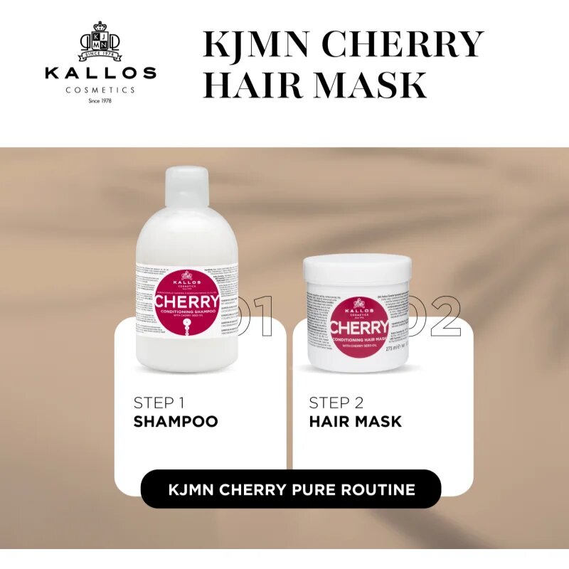 Kallos KJMN Professional Cherry hydratační maska pro poškozené vlasy 1000 ml