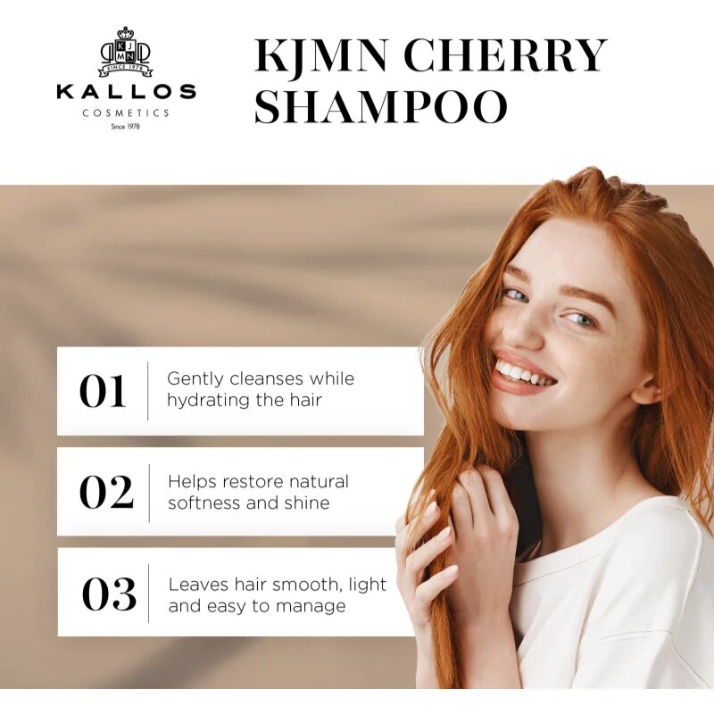 Kallos KJMN Professional Cherry hydratační šampon pro suché a poškozené vlasy 1000 ml