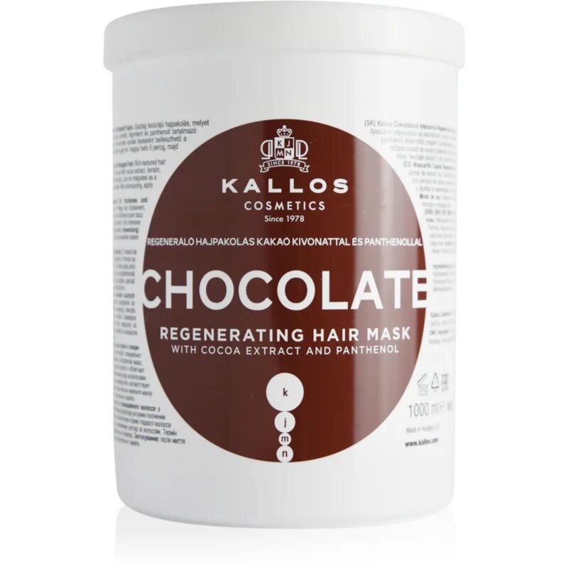 Kallos KJMN Professional Chocolate regenerační maska na vlasy 1000 ml